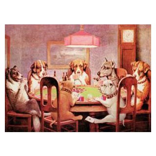 Pfotenschild Metallschild 32x41 Dogs playing poker