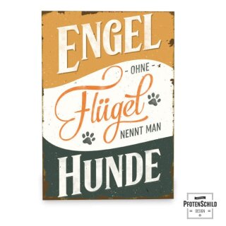 Pfotenschild Holztafel 20 x 30cm Engel ohne Flügel