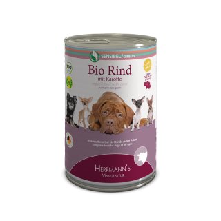 Herrmann´s Hundemenü 400g Sensible Bio-Rind & Karotten