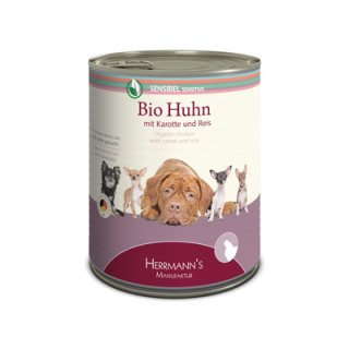 Herrmanns Hundemenü 800 g Sensible Bio-Huhn & Karotten